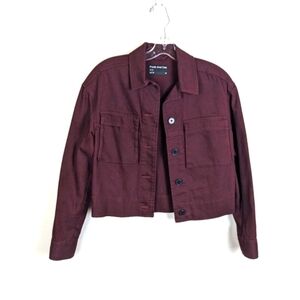 Frank and Oak Burgundy Denim Jacket X Small